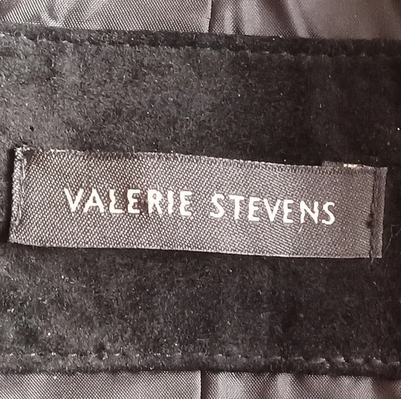 Valerie Steve's Blk Leather Suede Blazer Jacket size L - Picture 10 of 13